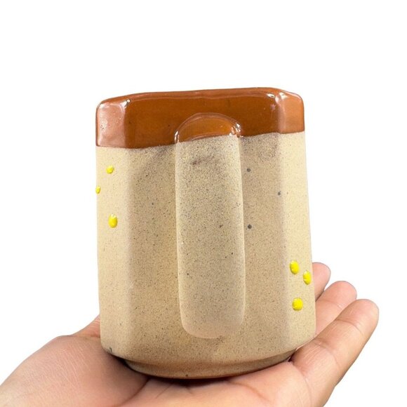 Hand Made Mexico Pottery Coffee Mug Cup Brown Textured Ceramic Hand Crafted Set - Picture 7 of 16